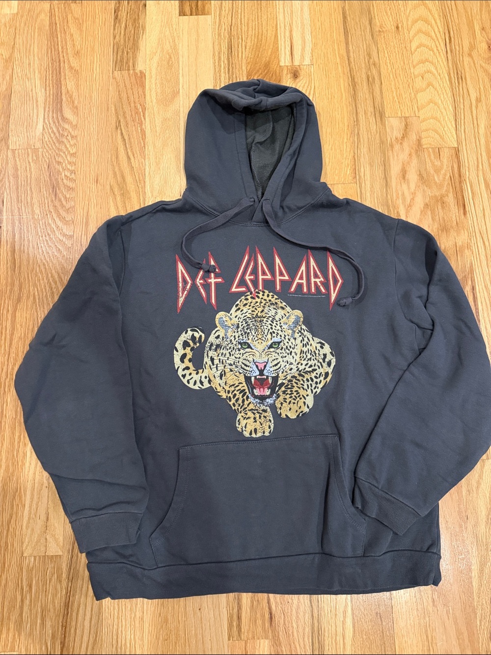 Def Leppard Black Leopard Graphic Pullover Hoodie
